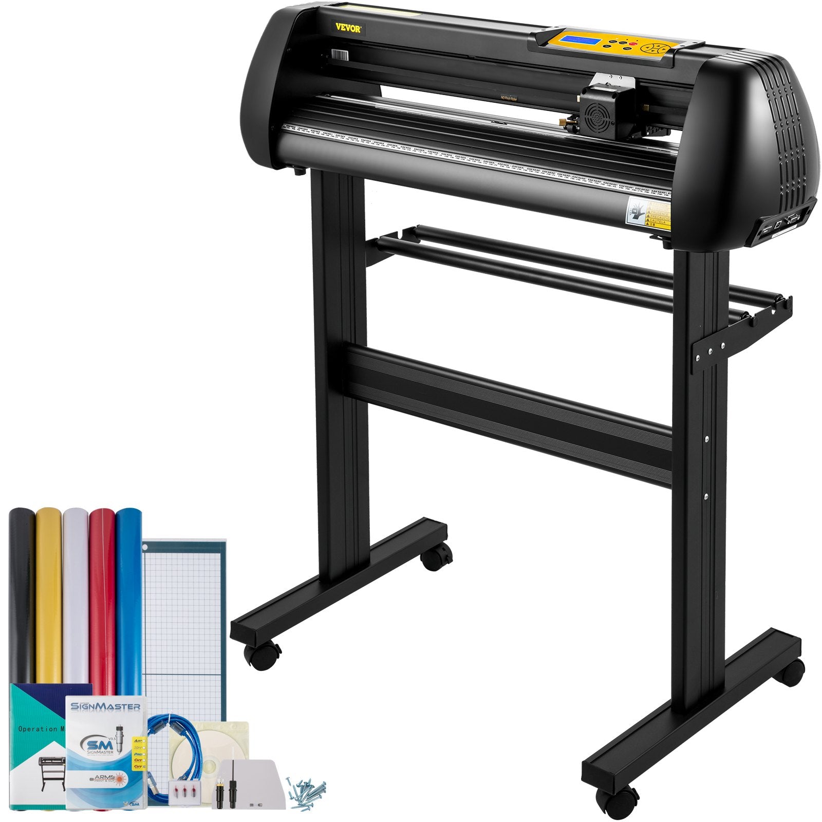 Gardening Tools: VEVOR Vinyl Cutter, 28inch Paper Feed Cutting Plotter Bundle, Adjustable Force & Speed Vinyl Printer with Powerful Stepper Motors, Signmaster Software Bundle Kit Compatible with Windows System