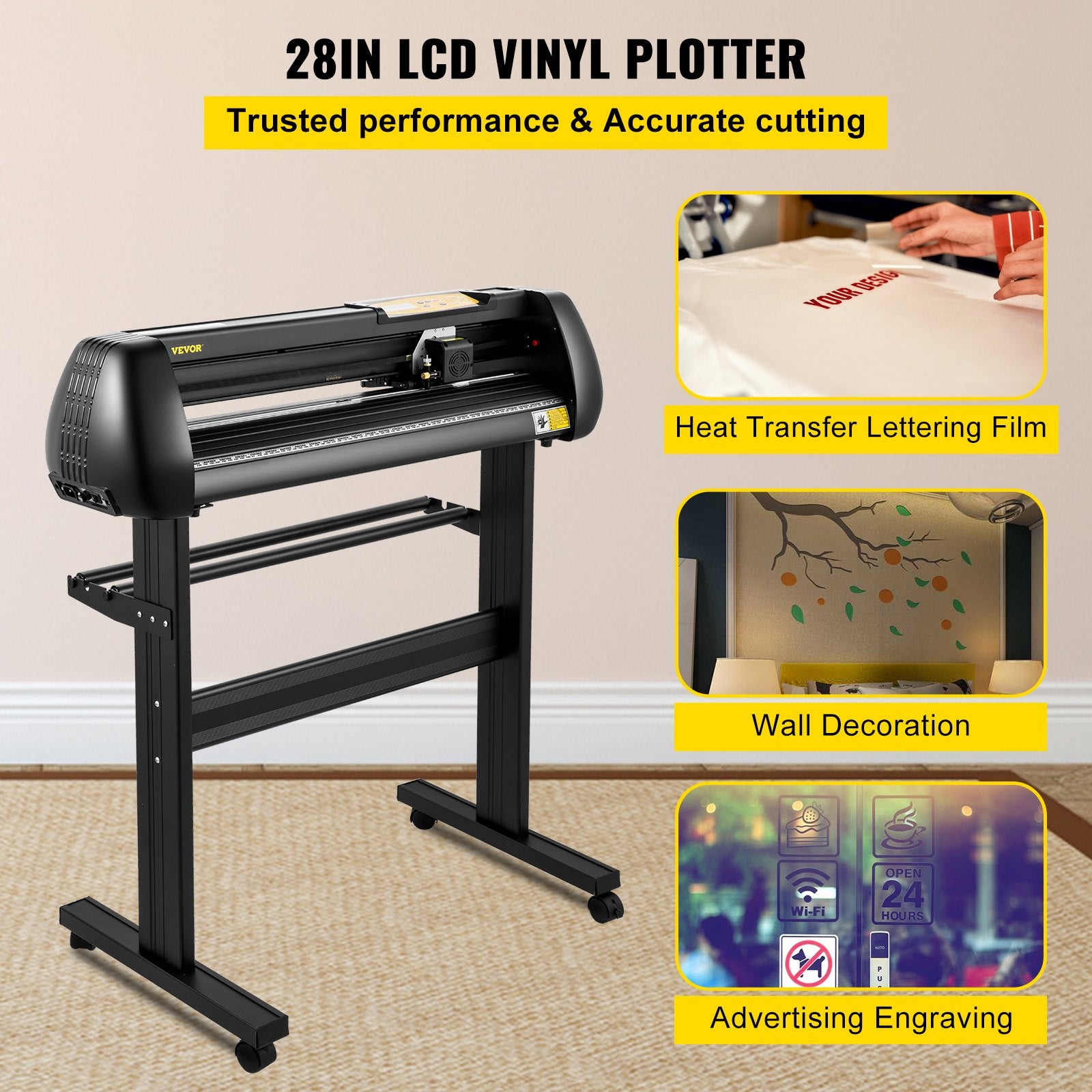 Gardening Tools: VEVOR Vinyl Cutter, 28inch Paper Feed Cutting Plotter Bundle, Adjustable Force & Speed Vinyl Printer with Powerful Stepper Motors, Signmaster Software Bundle Kit Compatible with Windows System