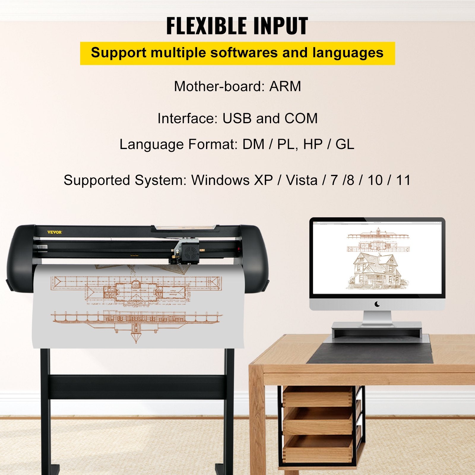 Gardening Tools: VEVOR Vinyl Cutter, 28inch Paper Feed Cutting Plotter Bundle, Adjustable Force & Speed Vinyl Printer with Powerful Stepper Motors, Signmaster Software Bundle Kit Compatible with Windows System