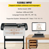 Gardening Tools: VEVOR Vinyl Cutter, 28inch Paper Feed Cutting Plotter Bundle, Adjustable Force & Speed Vinyl Printer with Powerful Stepper Motors, Signmaster Software Bundle Kit Compatible with Windows System