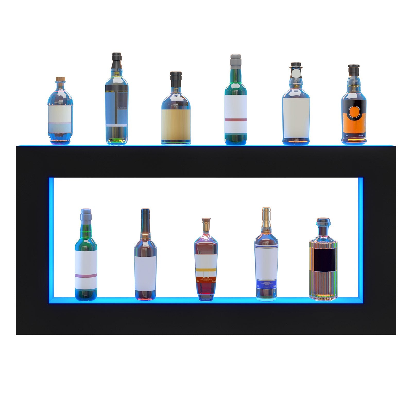 Computer Monitors & Accessories: VEVOR LED Lighted Liquor Bottle Display Bar Shelf RF & App Control 1210 mm