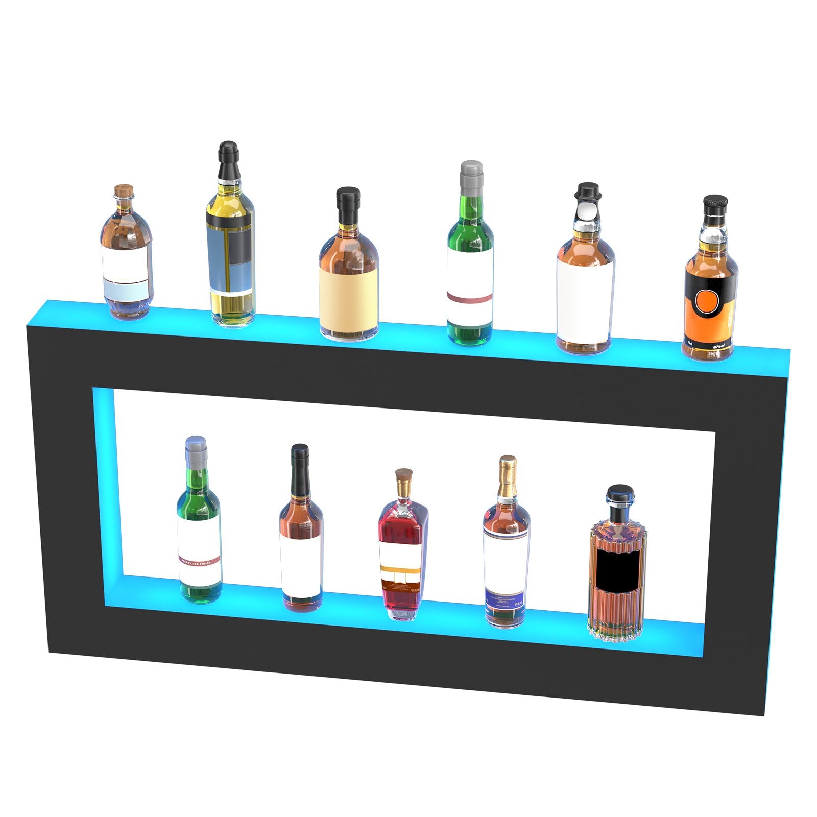 Computer Monitors & Accessories: VEVOR LED Lighted Liquor Bottle Display Bar Shelf RF & App Control 1210 mm