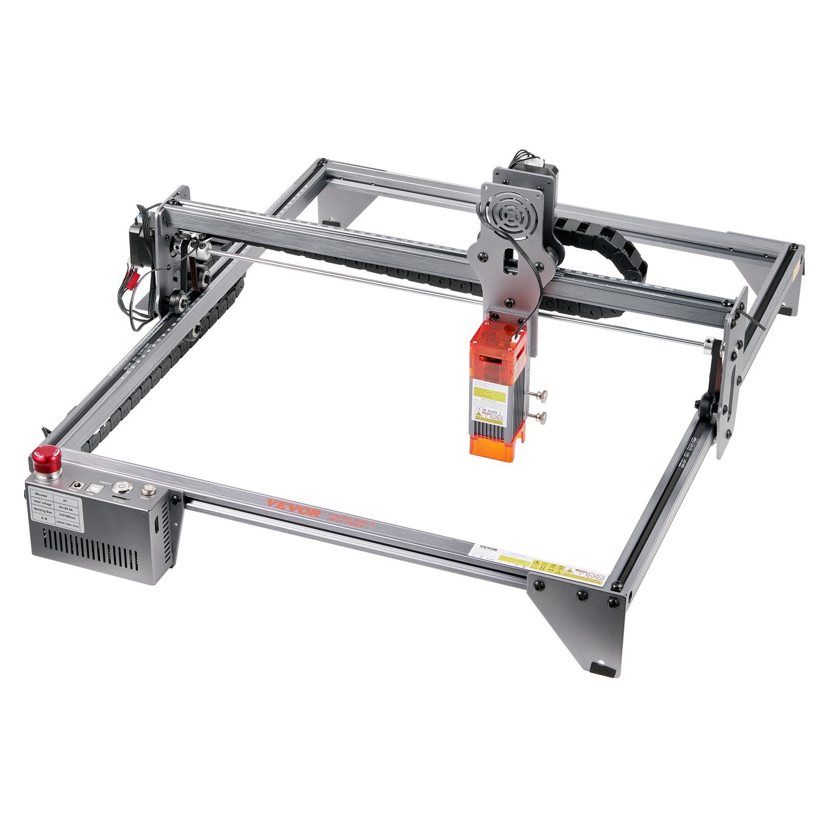 Hand Tools: VEVOR Laser Engraver, 5W Output Laser Engraving Machine, 16.1" x 15.7" Large Working Area, 10000mm/min Movement Speed, Compressed Spot with Eye Protection, Laser Cutter for Wood, Metal, Acrylic
