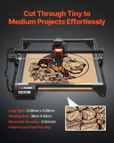 Camping Lights & Lanterns: VEVOR Laser Engraver, 5W Output, Laser Engraving Cutter Machine, 14.9 x 15.7 in/38 x 40 cm Working Area, 10000 mm/min Movement Speed, Compressed Spot with Eye Protection, for Wood, Certain Metal