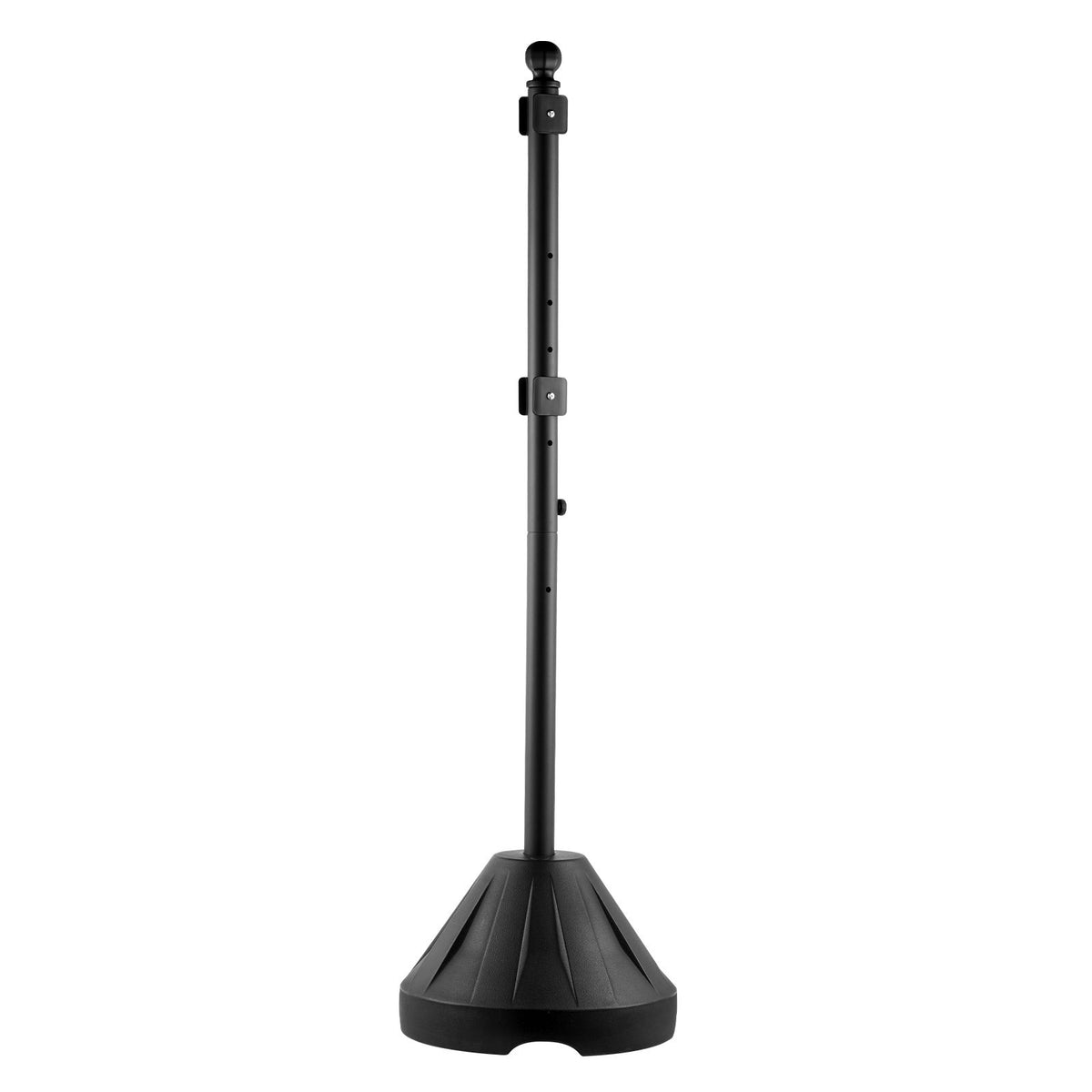 Portable Sign Post, 5 ft Cast Iron Sign Post Holder with Hard Plastic Base & Wheels,  Movable Parking Sign Stand for No Parking Street Signs, Handicap Parking Sign,  with Base, Bolts Nuts, Black