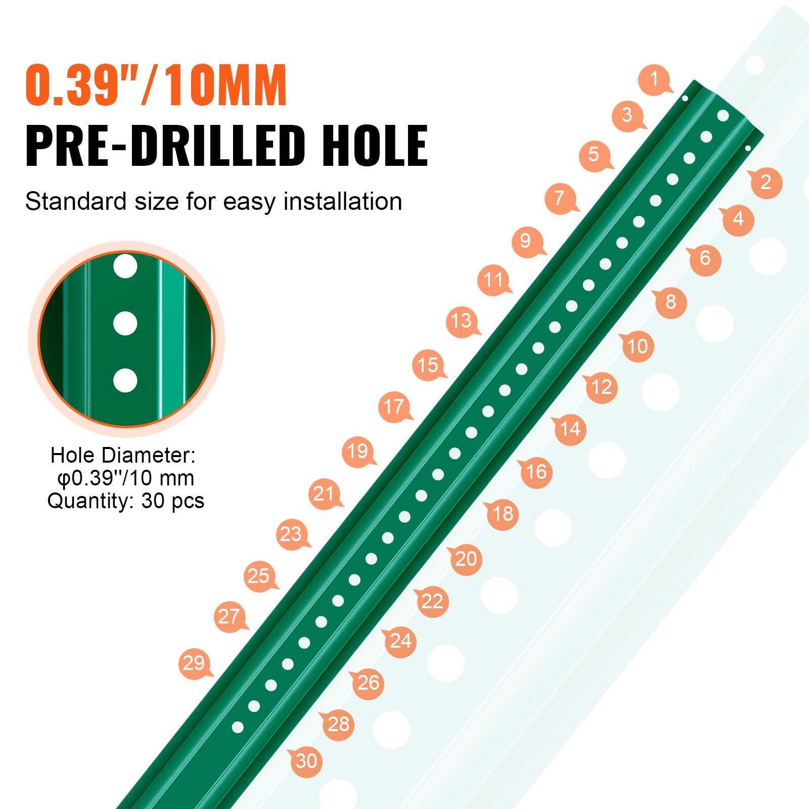 Dog Playpens & Gates: VEVOR 6FT U-Channel Sign Post, 4Pack Green Heavy Duty Steel Fixed Fence Post, Steel Fence U-Channel Sign for Garden, Courtyard, Farm or Traffic Intersection