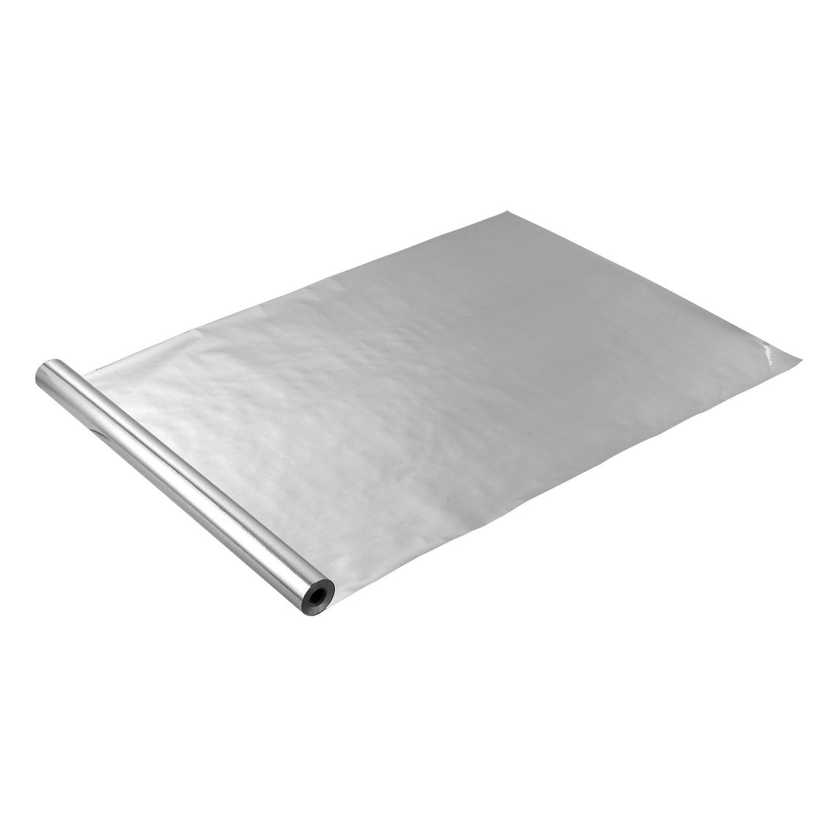 Double Reflective Insulation Roll, Perforated Woven Fabric Radiant Barrier, 0.15mm 76.2m x 1.22m, Double-Sided Aluminum Foil Heat Reflective Shield, Thermal Insulation Roll for Window RV Roof