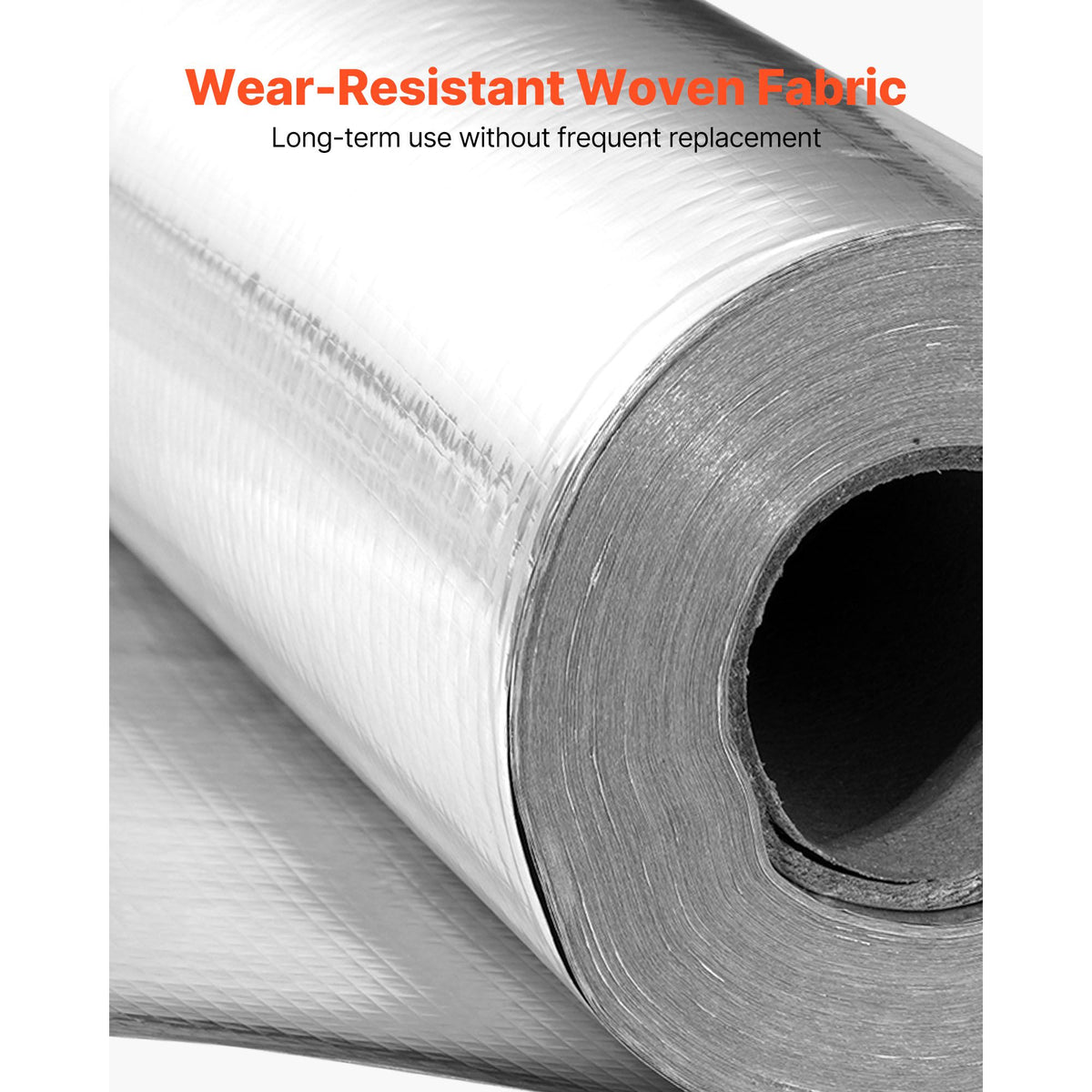 Double Reflective Insulation Roll, Non-Perforated Woven Fabric Radiant Barrier, 0.15mm 38.1m x 1.22m, Double-Sided Aluminum Foil Heat Reflective Shield, Thermal Insulation Roll for Window Roof