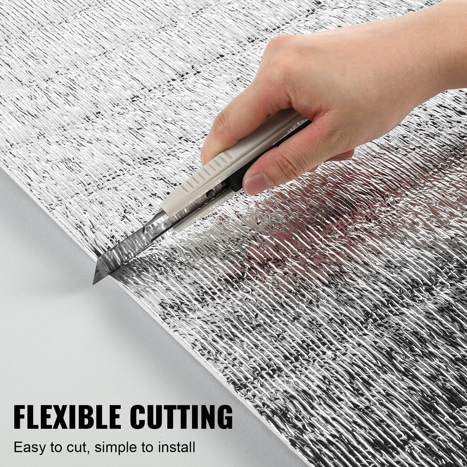 Automotive Repair & Speciality Tools: VEVOR Double Reflective Insulation Roll Foam Core Radiant Barrier 120 x 48 Inch / 3 x 1.2M