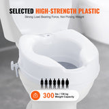 Toilet & Bidet Accessories: VEVOR Raised Toilet Seat, 100 mm Height Raised, 136 kg Weight Capacity, Universal Toilet Seat Riser, Screw Rod Locking, with Toilet Seat, for Elderly, Handicap, Patient, Pregnant, Medical
