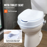 Toilet & Bidet Accessories: VEVOR Raised Toilet Seat, 100 mm Height Raised, 136 kg Weight Capacity, Universal Toilet Seat Riser, Screw Rod Locking, with Toilet Seat, for Elderly, Handicap, Patient, Pregnant, Medical