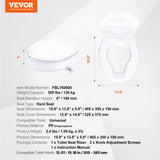 Toilet & Bidet Accessories: VEVOR Raised Toilet Seat, 100 mm Height Raised, 136 kg Weight Capacity, Universal Toilet Seat Riser, Screw Rod Locking, with Toilet Seat, for Elderly, Handicap, Patient, Pregnant, Medical