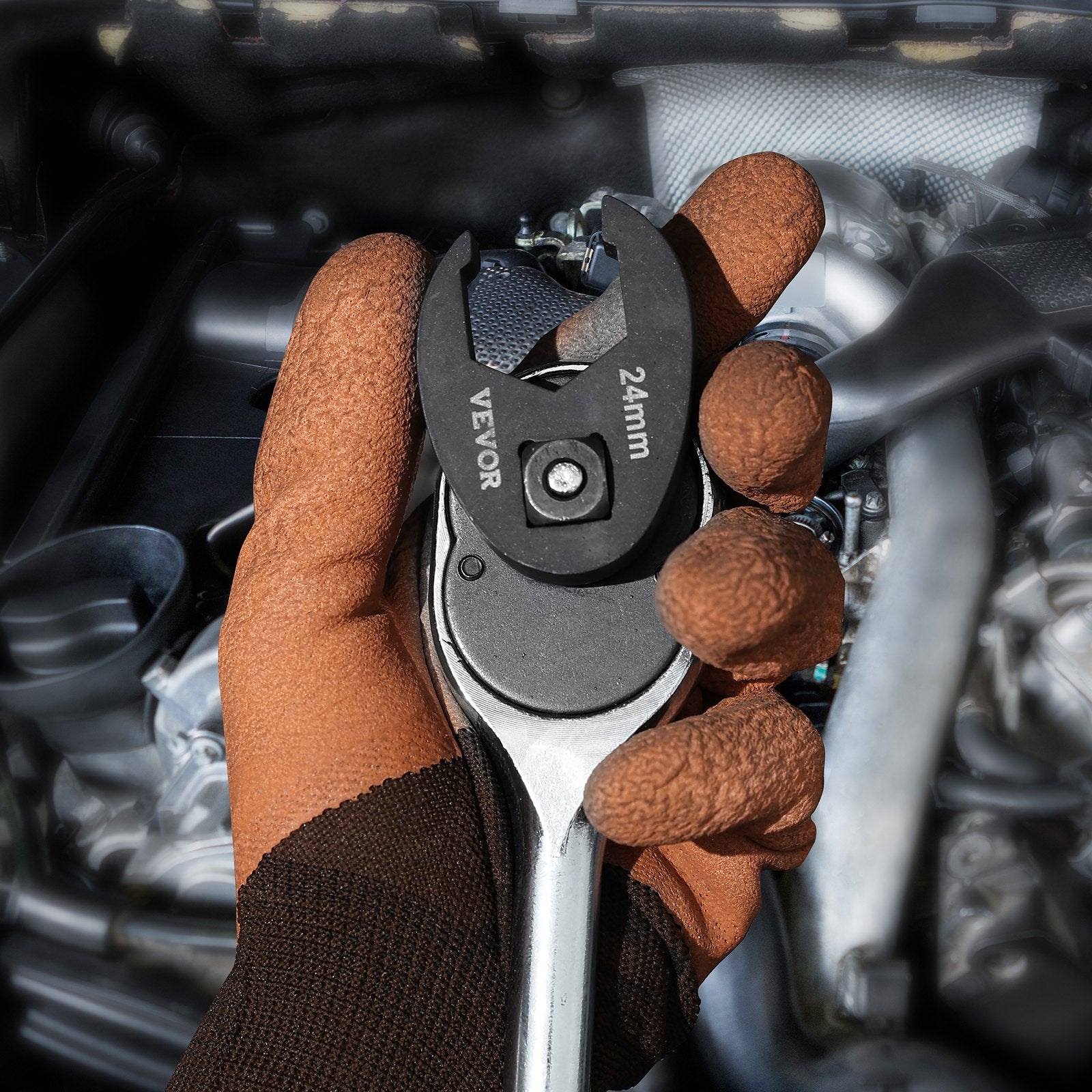 Drill & Screwdriver Accessories: VEVOR Crowfoot Wrench Set, 1/2" and 3/8" Drive 15-Piece Crows Foot Wrench Set with PP Storage Case,  Metric 8-24 mm, CRMO Steel and  Manganese Phosphate Finish, for Mechanical Maintenance or Repairs