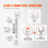 Tool Sockets: VEVOR 3/8" Drive Crowfoot Wrench Set with 2 Extension Bars, 24-Piece Crows Foot Wrench Set, SAE  3/8"-1" and Metric 10-22 mm, CR-MO Steel Crowfoot Wrench Set, with EVA Tool Organizer