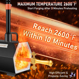 Gardening Tools: VEVOR Propane Forge Portable, Single Burner Tool and Knife Making, Large Capacity Blacksmith Farrier Forges, Mini Furnace Blacksmithing, Gas Forging Tools and Equipment, Complete Kit