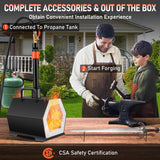 Gardening Tools: VEVOR Propane Forge Portable, Single Burner Tool and Knife Making, Large Capacity Blacksmith Farrier Forges, Mini Furnace Blacksmithing, Gas Forging Tools and Equipment, Complete Kit
