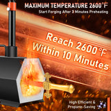 Gardening Tools: VEVOR Propane Forge Portable, Double Burner Tool and Knife Making, Large Capacity Blacksmith Farrier Forges, Mini Furnace Blacksmithing, Gas Forging Tools and Equipment, Complete Kit