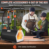Gardening Tools: VEVOR Propane Forge Portable, Double Burner Tool and Knife Making, Large Capacity Blacksmith Farrier Forges, Mini Furnace Blacksmithing, Gas Forging Tools and Equipment, Complete Kit