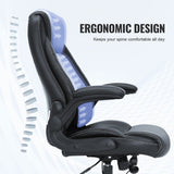 Office & Desk Chairs: VEVOR Executive Office Chair with Cutting-edge Adjustable Lumbar Support, High Back PU Leather Office Chair Ergonomic for Back Pain, with Padded Flip-up Arms