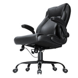 Office & Desk Chairs: VEVOR Executive Office Chair with Cutting-edge Adjustable Lumbar Support, High Back PU Leather Office Chair Ergonomic for Back Pain, with Padded Flip-up Arms