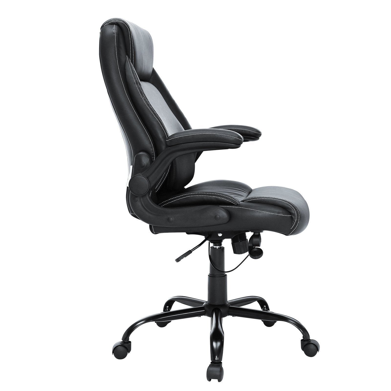 Office & Desk Chairs: VEVOR Executive Office Chair with Cutting-edge Adjustable Lumbar Support, High Back PU Leather Office Chair Ergonomic for Back Pain, with Padded Flip-up Arms