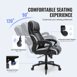 Office & Desk Chairs: VEVOR Heavy Duty Executive Office Chair with Cutting-edge Adjustable Lumbar Support for Long Hours, Big and Tall 400lbs Office Chair, Wide Thick Padded Strong Metal Base Quiet Wheels