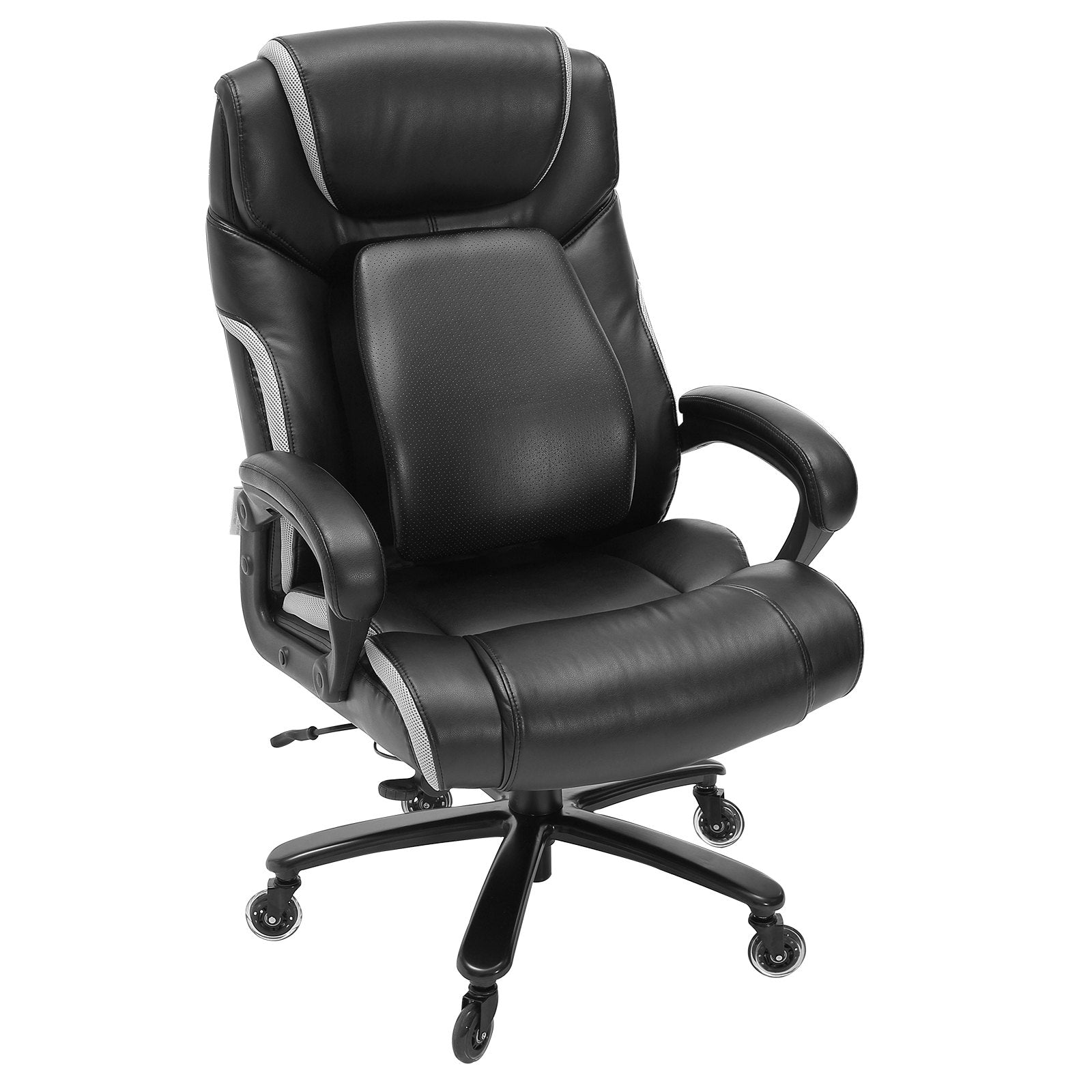 Office & Desk Chairs: VEVOR Heavy Duty Executive Office Chair with Cutting-edge Adjustable Lumbar Support for Long Hours, Big and Tall 400lbs Office Chair, Wide Thick Padded Strong Metal Base Quiet Wheels