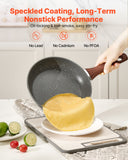Skillets & Frying Pans: VEVOR Frying Pan Skillet, Aluminum Egg Fry Pans, 3 Piece Set (250, 280, 325 mm), Nonsitck Heavy-Duty Skillets with Heat-Resistant Handle, Chef's Kitchen Cookware, for Gas, Electric, Induction, Grey