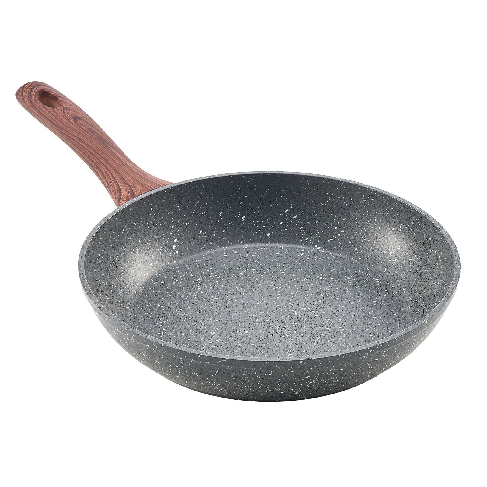 Frying Pan Skillet, Aluminum Egg Fry Pans, 3 Piece Set (250, 280, 325 mm), Nonsitck Heavy-Duty Skillets with Heat-Resistant Handle, Chef's Kitchen Cookware, for Gas, Electric, Induction, Grey