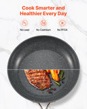Skillets & Frying Pans: VEVOR Frying Pan Skillet, Aluminum Egg Fry Pans, 3 Piece (200, 270, 300 mm), Nonsitck Ceramic Heavy-Duty Skillets with Heat-Resistant Handle, Chef's Cookware, for Oven, Gas, Electric, Induction, Grey