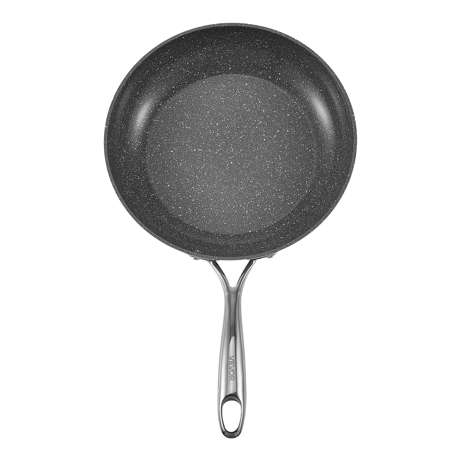 Skillets & Frying Pans: VEVOR Frying Pan Skillet, Aluminum Egg Fry Pans, 3 Piece (200, 270, 300 mm), Nonsitck Ceramic Heavy-Duty Skillets with Heat-Resistant Handle, Chef's Cookware, for Oven, Gas, Electric, Induction, Grey