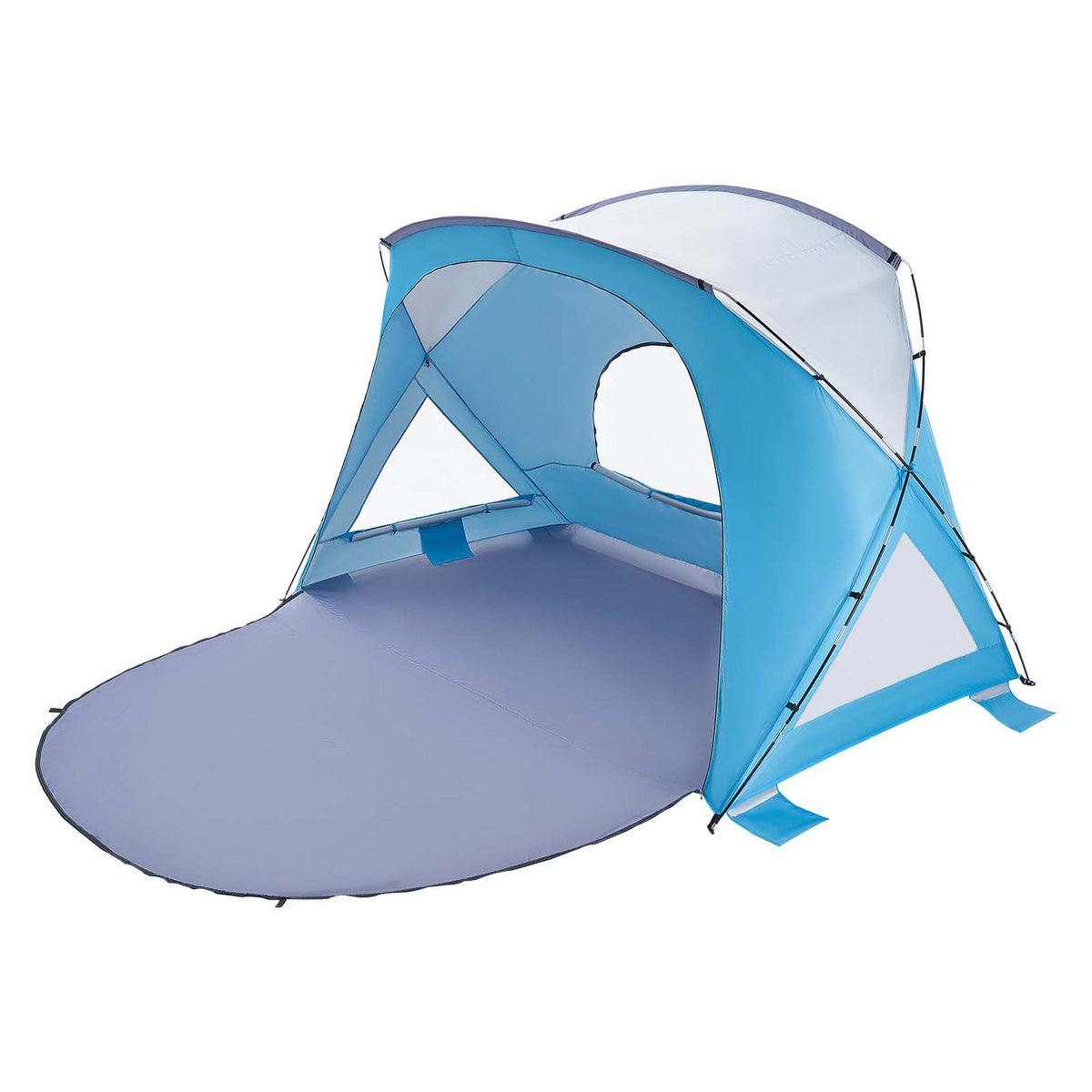 Beach Tent Sun Shelter for 6 Person, UPF 50+ Protection, Portable Sun Shade Canopy with Carrying Bag & Sand Pockets, Lightweight and Easy Setup Beach Umbrella for Family Camping Outdoor Picnic