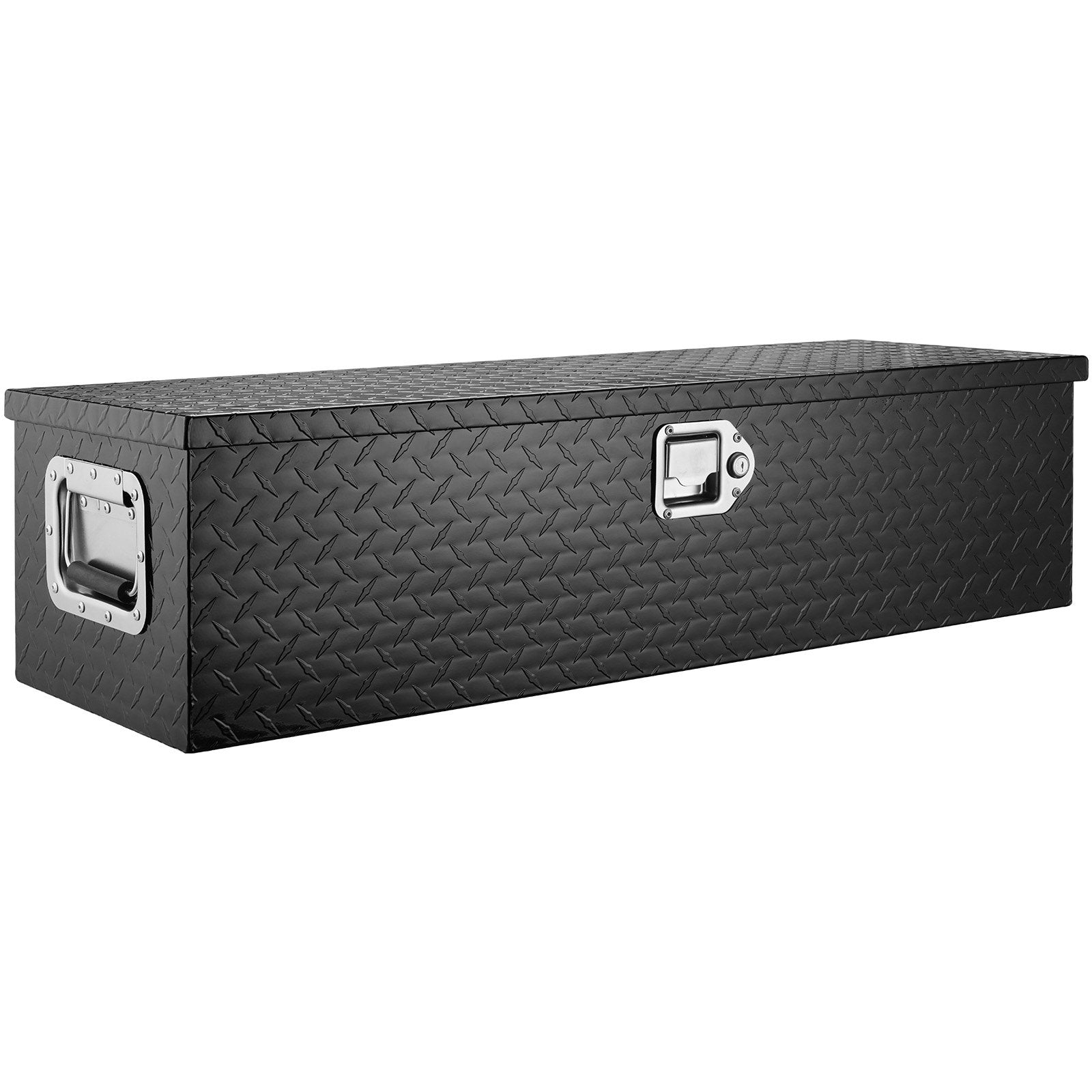 Tool Boxes: VEVOR Heavy Duty Aluminum Truck Bed Tool Box, Diamond Plate Tool Box with Side Handle and Lock Keys, Storage Tool Box Chest Box Organizer for Pickup, Truck Bed, RV, Trailer, 990 x 330 x 254 mm, Black