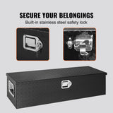 Tool Boxes: VEVOR Heavy Duty Aluminum Truck Bed Tool Box, Diamond Plate Tool Box with Side Handle and Lock Keys, Storage Tool Box Chest Box Organizer for Pickup, Truck Bed, RV, Trailer, 990 x 330 x 254 mm, Black