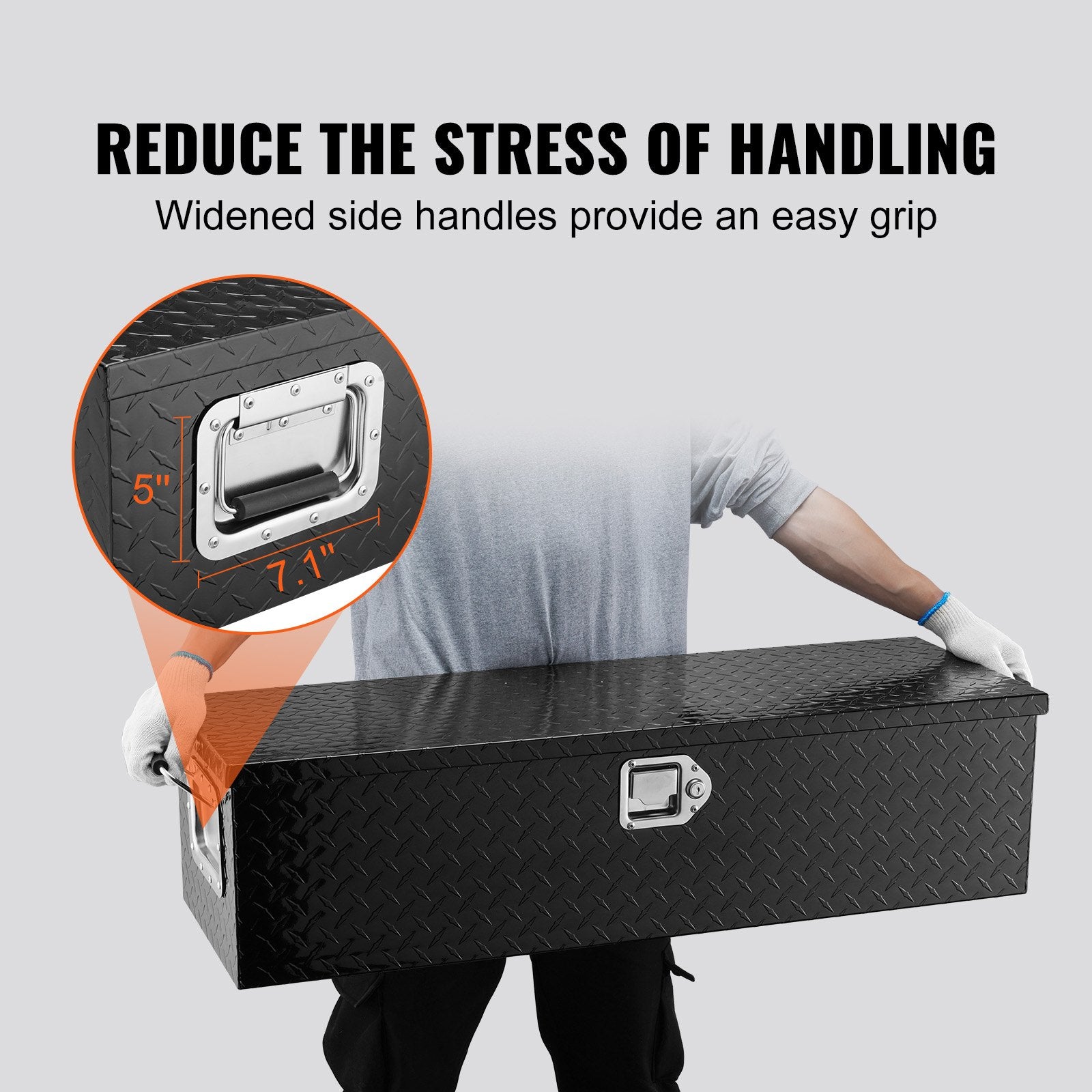Tool Boxes: VEVOR Heavy Duty Aluminum Truck Bed Tool Box, Diamond Plate Tool Box with Side Handle and Lock Keys, Storage Tool Box Chest Box Organizer for Pickup, Truck Bed, RV, Trailer, 990 x 330 x 254 mm, Black