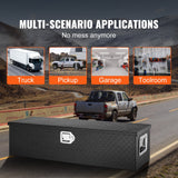 Tool Boxes: VEVOR Heavy Duty Aluminum Truck Bed Tool Box, Diamond Plate Tool Box with Side Handle and Lock Keys, Storage Tool Box Chest Box Organizer for Pickup, Truck Bed, RV, Trailer, 990 x 330 x 254 mm, Black