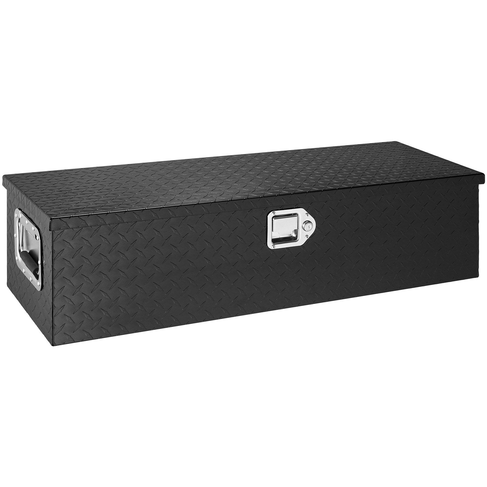 Tool Boxes: VEVOR Heavy Duty Aluminum Truck Bed Tool Box, Diamond Plate Tool Box with Side Handle and Lock Keys, Storage Tool Box Chest Box Organizer for Pickup, Truck Bed, RV, Trailer, 990 x 330 x 254 mm, Black