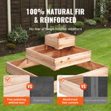 Garden Ornaments: VEVOR Wooden Raised Garden Bed Planter Box 113 x 113 x 51 cm Flower Vegetable Herb