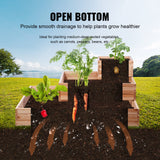 Garden Ornaments: VEVOR Wooden Raised Garden Bed Planter Box 113 x 113 x 51 cm Flower Vegetable Herb