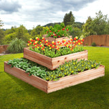 Garden Ornaments: VEVOR Wooden Raised Garden Bed Planter Box 113 x 113 x 51 cm Flower Vegetable Herb