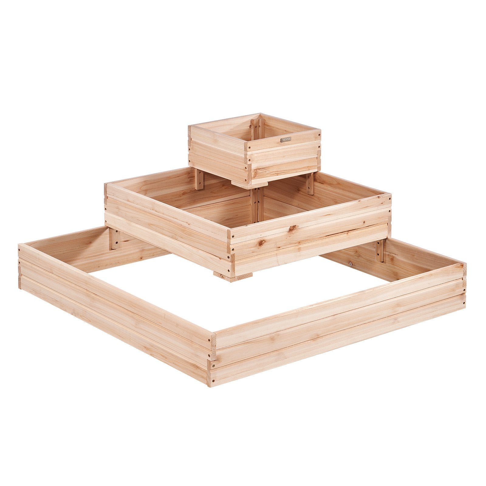 Garden Ornaments: VEVOR Wooden Raised Garden Bed Planter Box 113 x 113 x 51 cm Flower Vegetable Herb