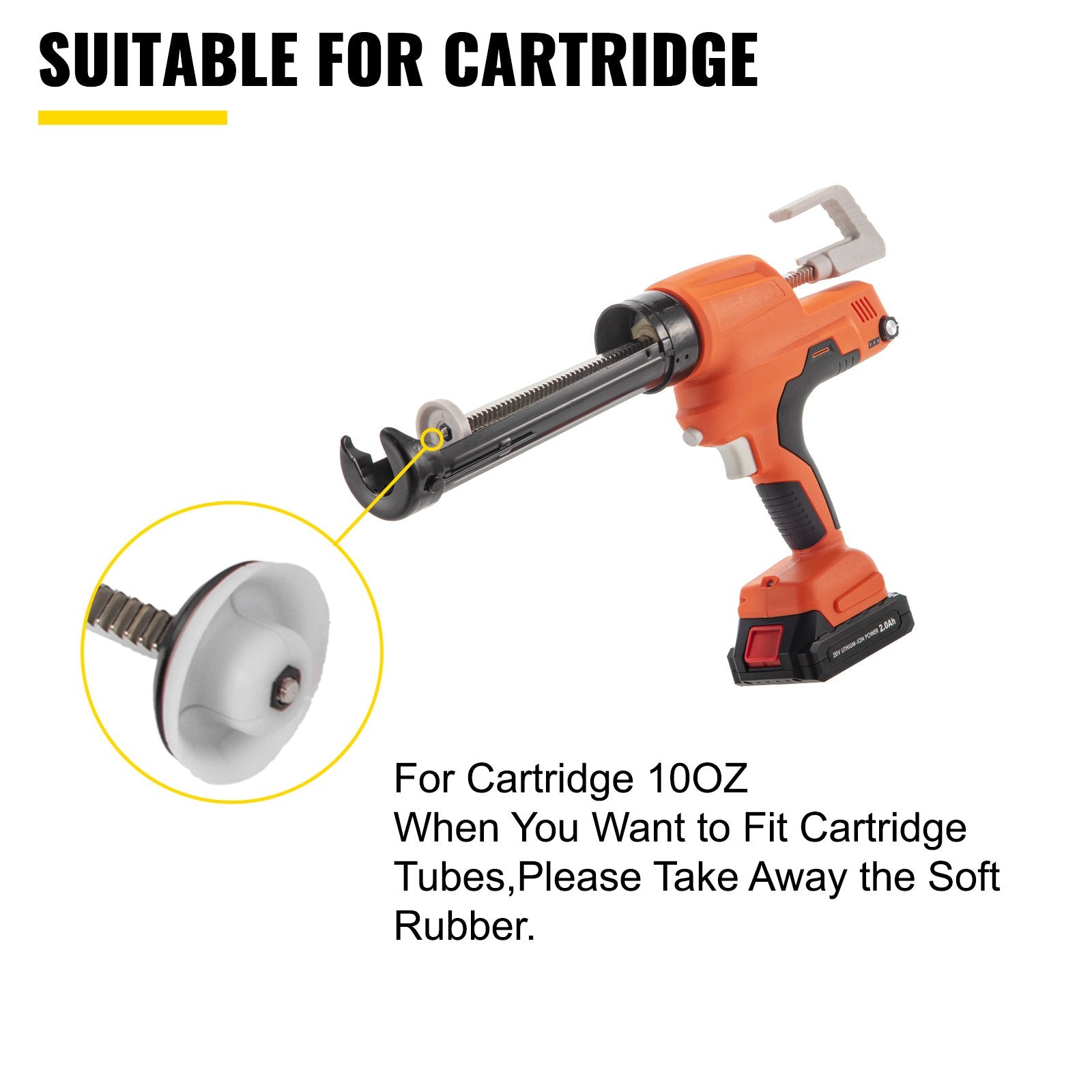 Sausage Caulking Gun Silicone Gun 20V Iron Caulking Gun 10 OZ/300 ML