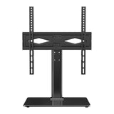 VEVOR TV Stand Mount, Swivel Universal TV Stand for 32 to 55 inch TVs, Height Adjustable Portable Floor TV Stand with Tempered Glass Base for Bedroom, Living Room