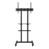 VEVOR Mobile TV Stand, Mobile TV Cart for 32 to 70 inch TVs, Height Adjustable Portable TV Stand with Wheels, Double Tray for Audio-Visual Devices, Rolling TV Stand with Mount for Bedroom, Living Room
