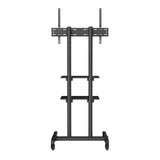 VEVOR Mobile TV Stand, Mobile TV Cart for 32 to 70 inch TVs, Height Adjustable Portable TV Stand with Wheels, Double Tray for Audio-Visual Devices, Rolling TV Stand with Mount for Bedroom, Living Room