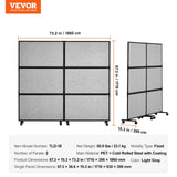 Room Dividers: VEVOR Acoustic Room Divider Partition Panel Privacy Screen 2 Pack Light Gray