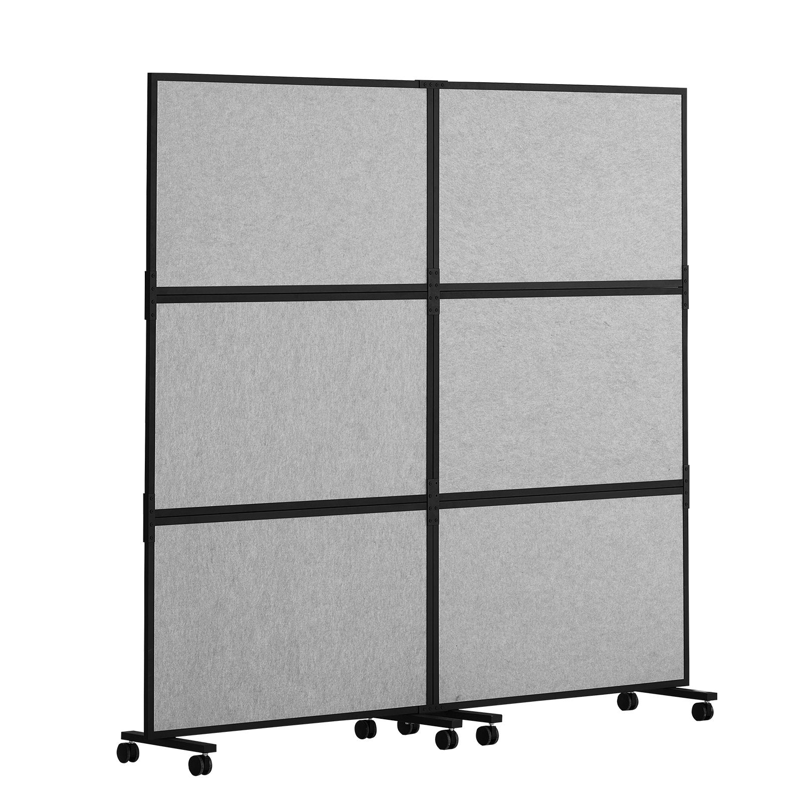 Acoustic Room Divider Partition Panel Privacy Screen 2 Pack Light Gray
