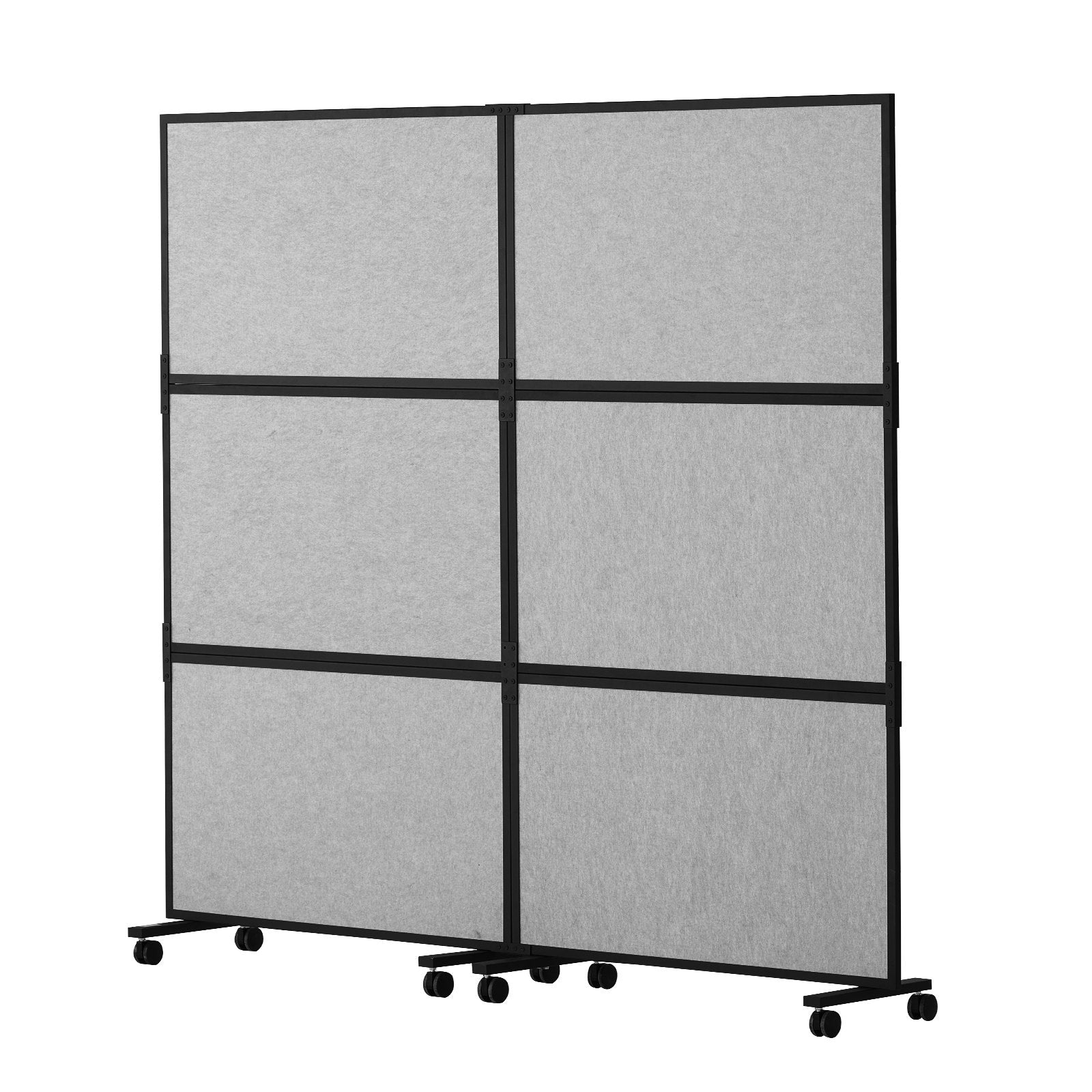 Acoustic Room Divider Partition Panel Privacy Screen 2 Pack Light Gray