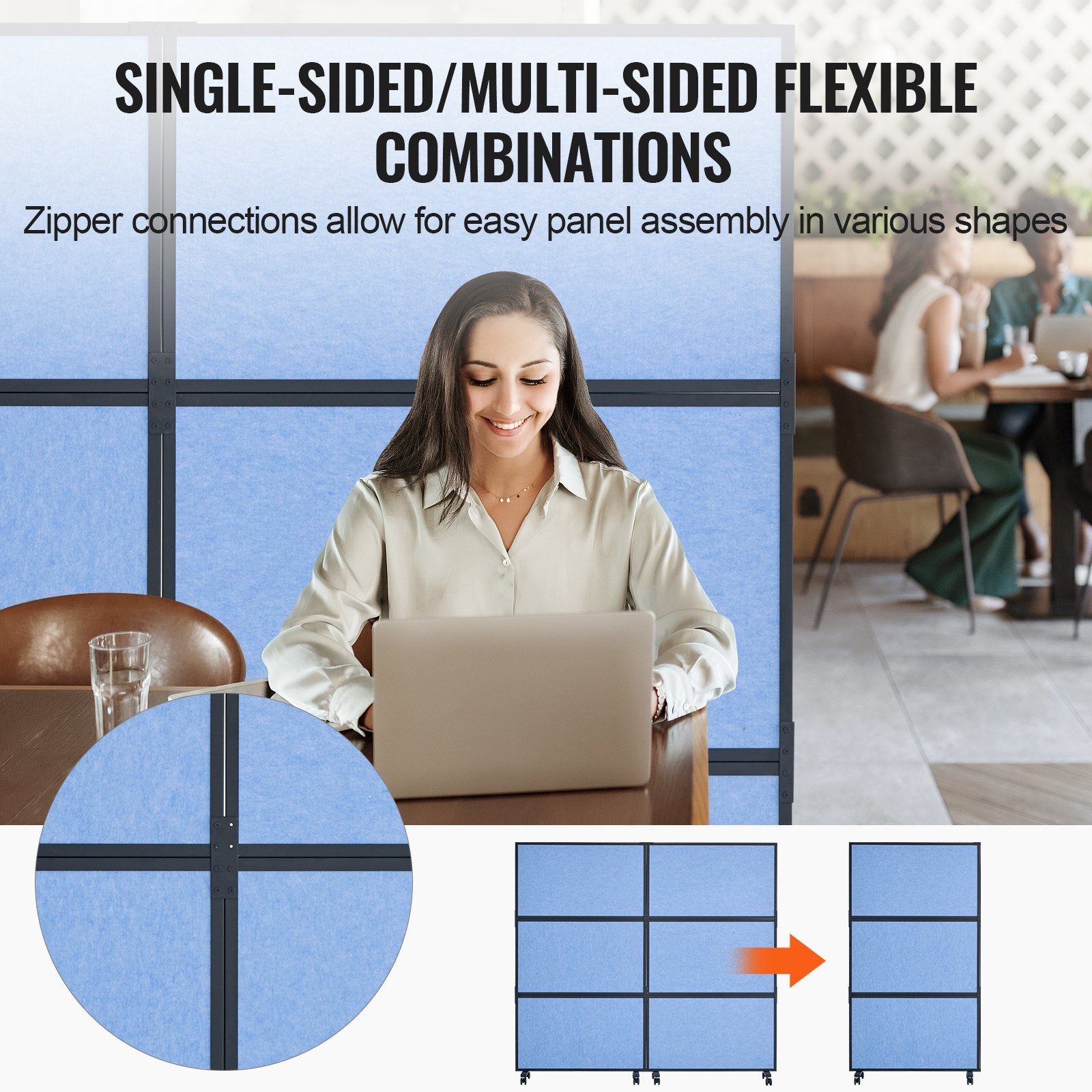 Room Dividers: VEVOR Acoustic Room Divider Partition Panel Privacy Screen 2 Pack Indigo Blue