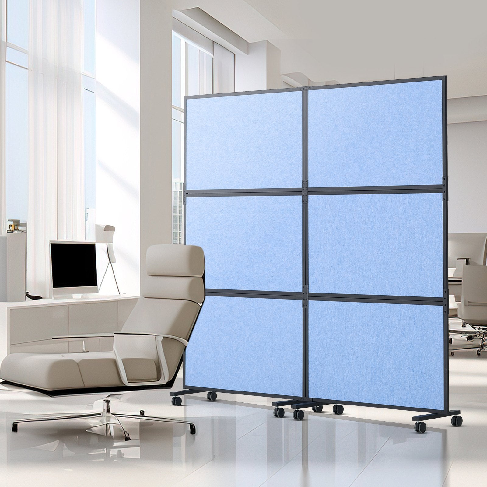 Room Dividers: VEVOR Acoustic Room Divider Partition Panel Privacy Screen 2 Pack Indigo Blue